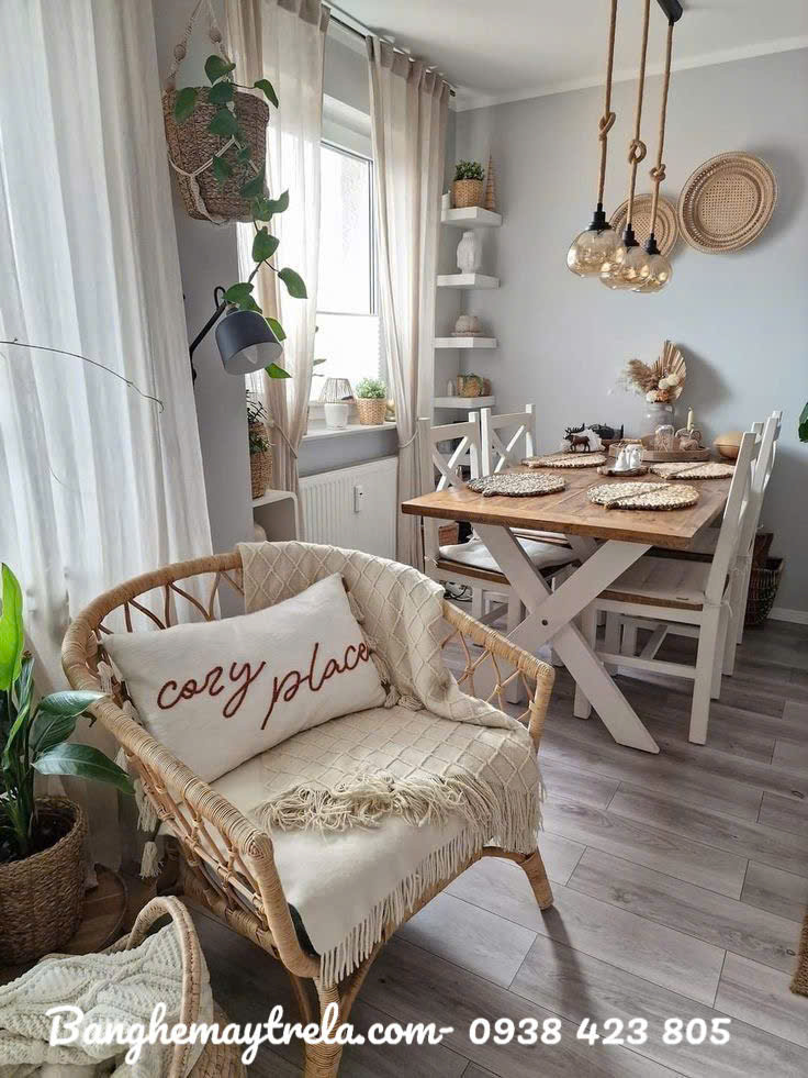 Ghế mây đan vuông